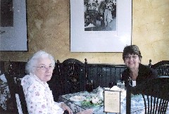Julia (Judy) Kish Dorrough; Norma Brown; at Coldwater resteraunt in Tipp City